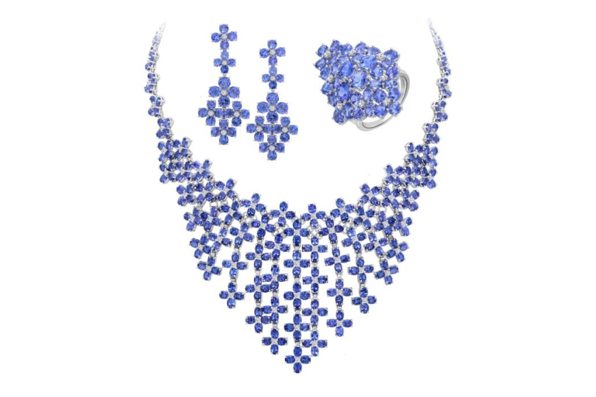 bridal jewellery set- Tanzanite Necklace Set