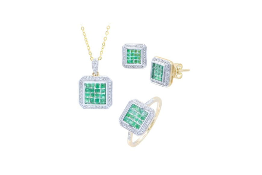 emerald pendant set