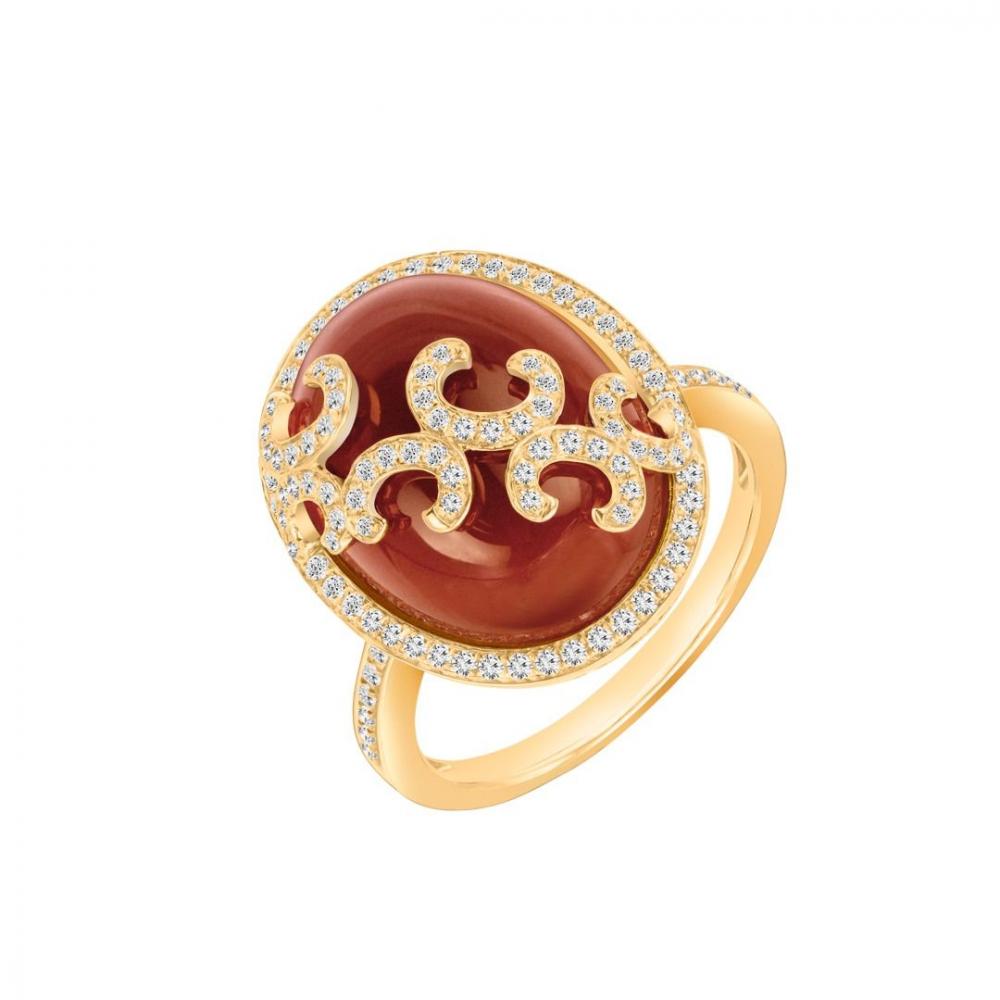 Agate diamond ring