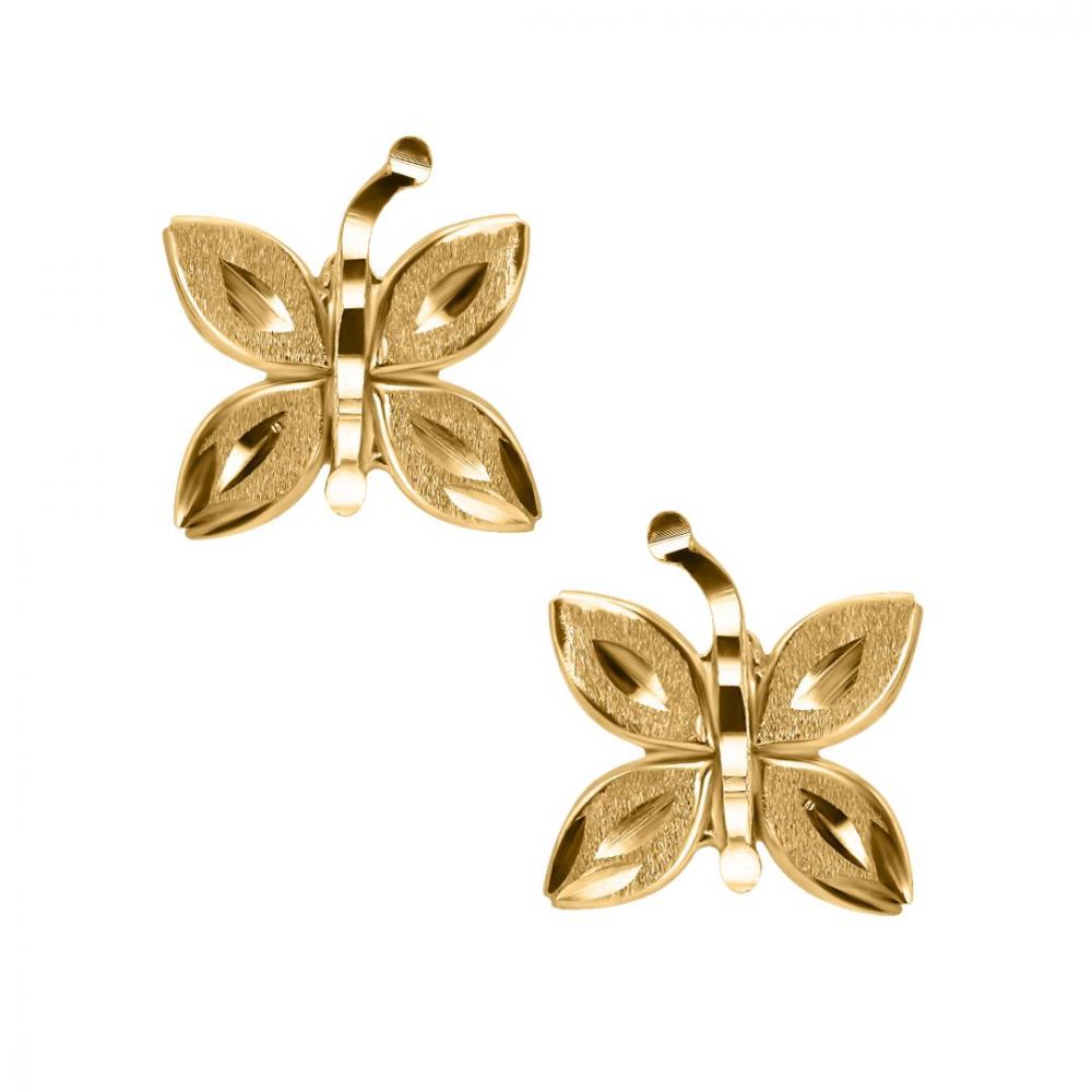 18K gold butterfly earrings