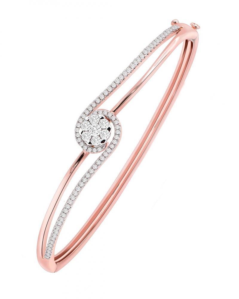 Coronet diamond bangle in rose gold