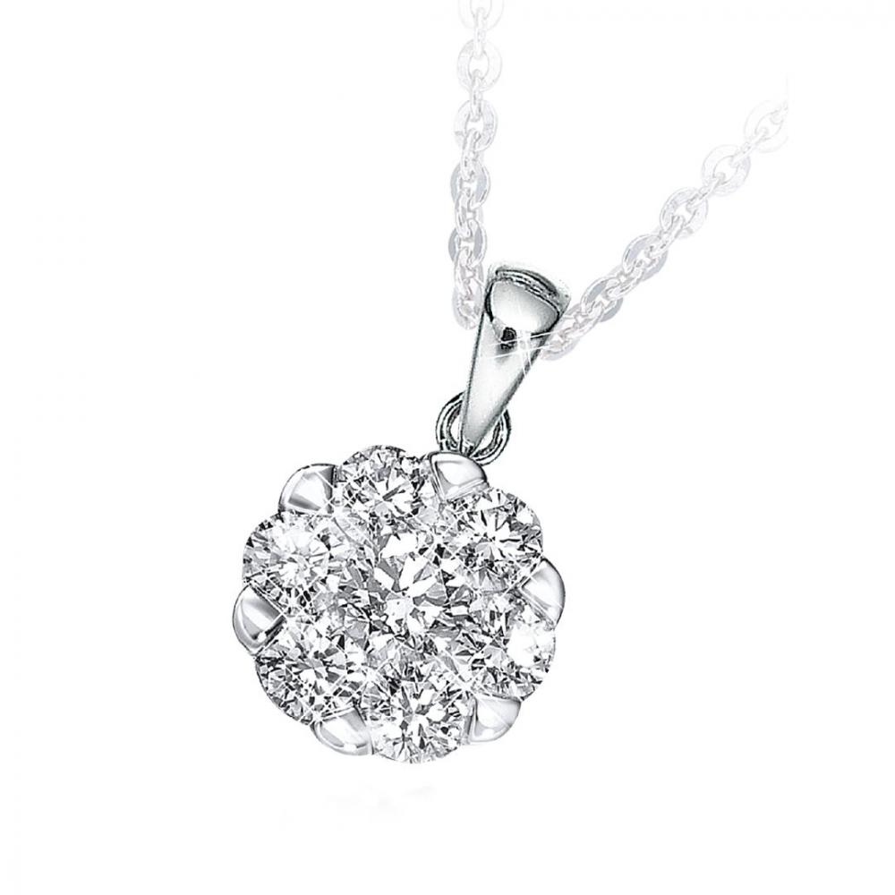 Coronet diamond pendant in white gold