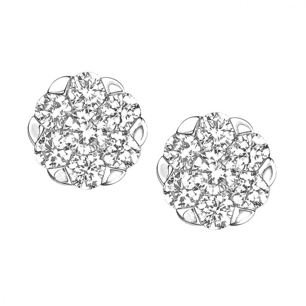 Coronet diamond bridal earrings in white gold