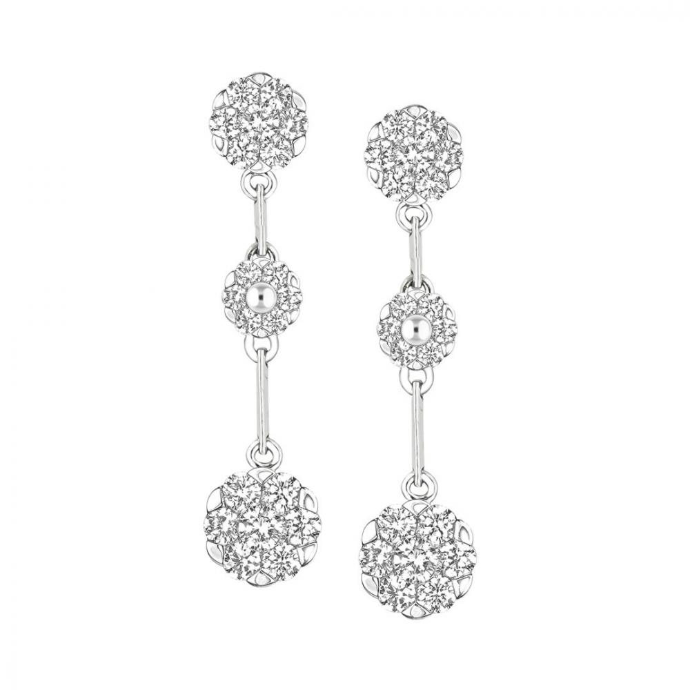 Drop Coronet diamond earrings in white gold