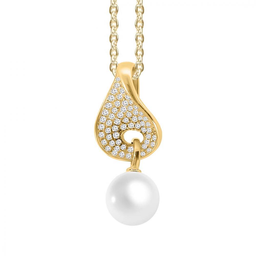 Droplet pendant with a white pearl