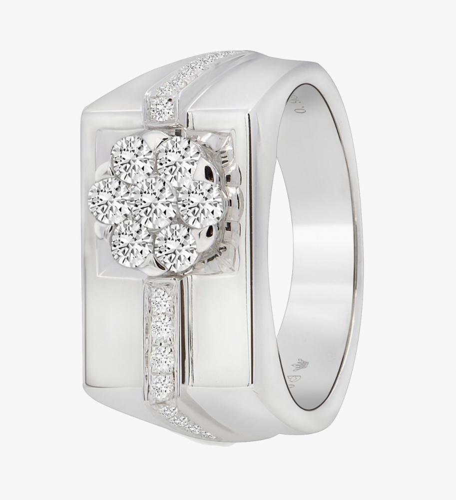 Gent's Coronet diamond ring in white gold