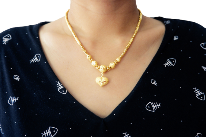 V - neckline for diamond necklace