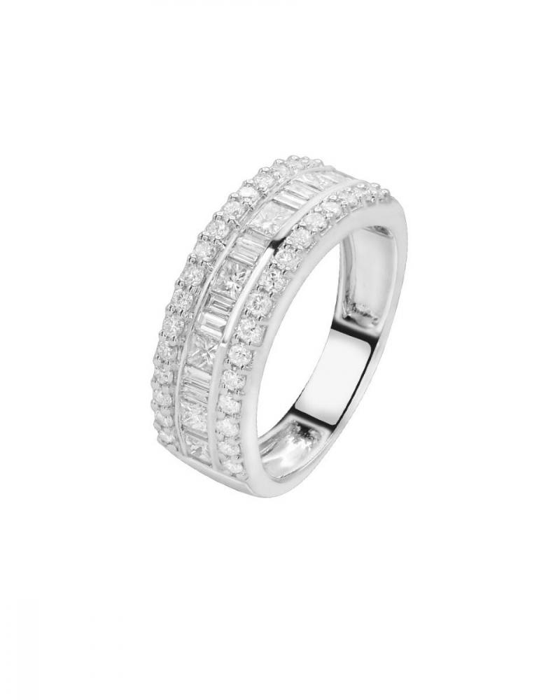 Vintage diamond wedding band in white gold