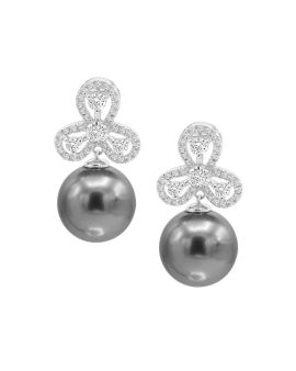 Tahiti Pearl and Diamond Earrings_O09979