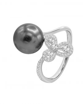 Tahiti Pearl and Diamond Ring_O09380