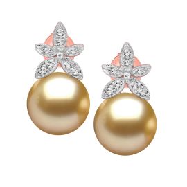 South Sea Pearl and Diamond Earrings_C19484