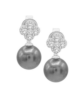 Tahiti Pearl and Diamond Earrings_O09696