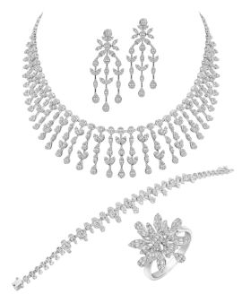 Diamond Bridal Necklace Set_IG-M18068_IG-M18069_IG-M18070_IG-M18071