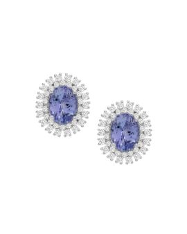 Tanzanite and Diamond Earrings_C23395