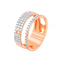 Micro Pave Diamond Ring in Rose Gold_F07387