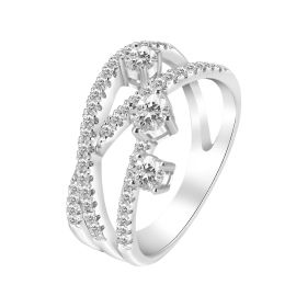 Orbital diamond ring in 18k white gold - image 1