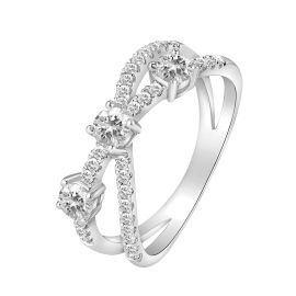 Interlocked promise diamond ring in 18K white gold - 1