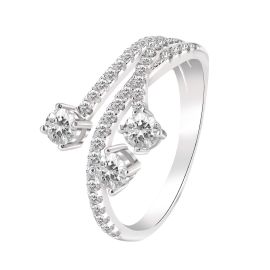 Falling star diamond ring in 18k white gold - image 1