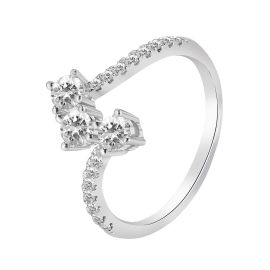 Sliding diamond ring in 18k white gold - image 1