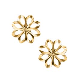 Flower stud 18K yellow gold earrings - image 1