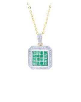 Diamond and Emerald Pendant_C13974