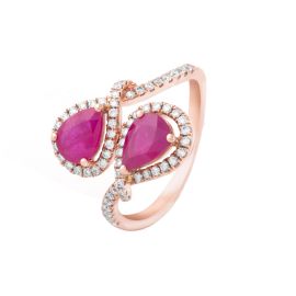 Ruby Diamond Ring in Rose Gold_Q00839