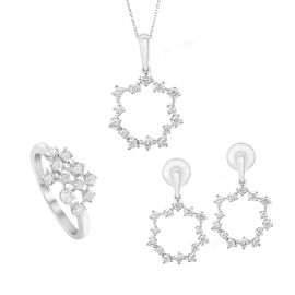 Diamond Necklace Set in White Gold_C30805_C30579_C30634
