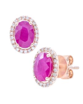 Diamond and Ruby Earrings_C11487