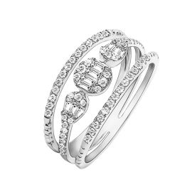 Enriched half eternity 0.51carat diamond ring in white gold - image 1