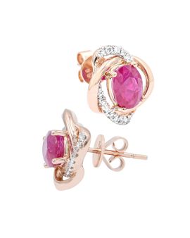 Diamond and Ruby Earrings_C11864