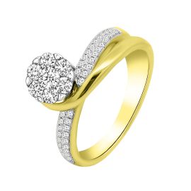 CORONET DIAMOND TWO-TONE ENGAGEMENT RING IN 18K GOLD - Image 1