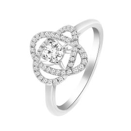 Interlocked Heart Promising Ring in 18k White Gold