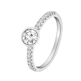 Solitaire Diamond Stand Out Engagement Ring in 18k White Gold