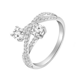 Love Link Diamond Duet Ring in 18k White Gold