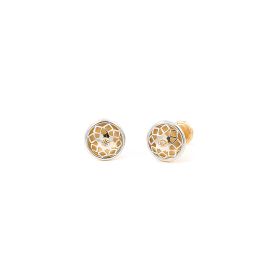 Arabic design 18k yellow gold earring - image 1