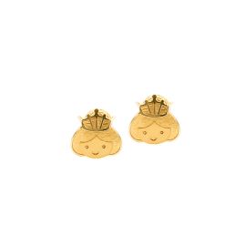 18k yellow gold princess studs - image 1