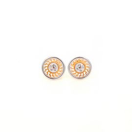 Cute button shaped 18k gold earrings - image 1