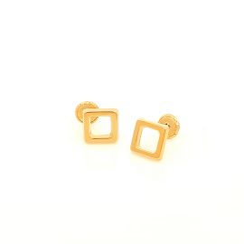 Geometric Square 18K Gold Earrings - Image 1