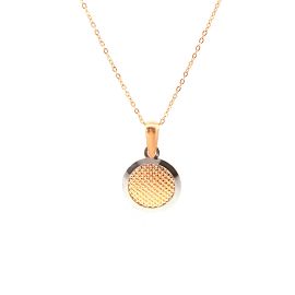 Moon circle 18k gold pendant with chain - image 1