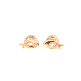 Dolphin stud 18k gold earring - image 1