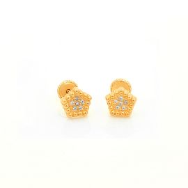 Pentagonal 18k yellow gold earring - image 1