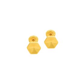 Geometric special stud 18k yellow gold earring - image 1