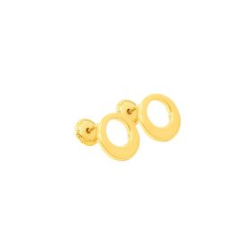 Circle stud 18k yellow gold earring - Image 1