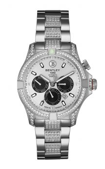 Bentley diamond watch with white sapphires and diamonds studded on case and band.