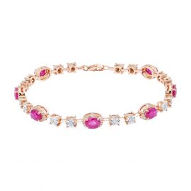 Diamond and Ruby bracelet in Rose Gold