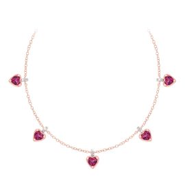 Gemstone Diamond Heart Necklace_C22450