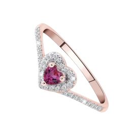 Gemstone Diamond Heart Ring_C26863