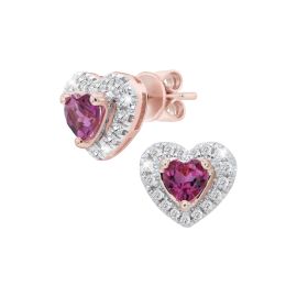 Gemstone Diamond Heart Earrings_C27530