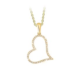 Diamond Heart Pendant With Chain in 18k_C28353