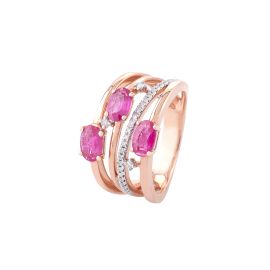 Ruby Diamond Ring in Rose Gold_C12206